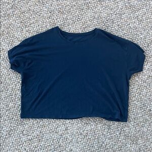 Lululemon Cates Tee Cropped T-Shirt – Size 12 – Navy Blue
